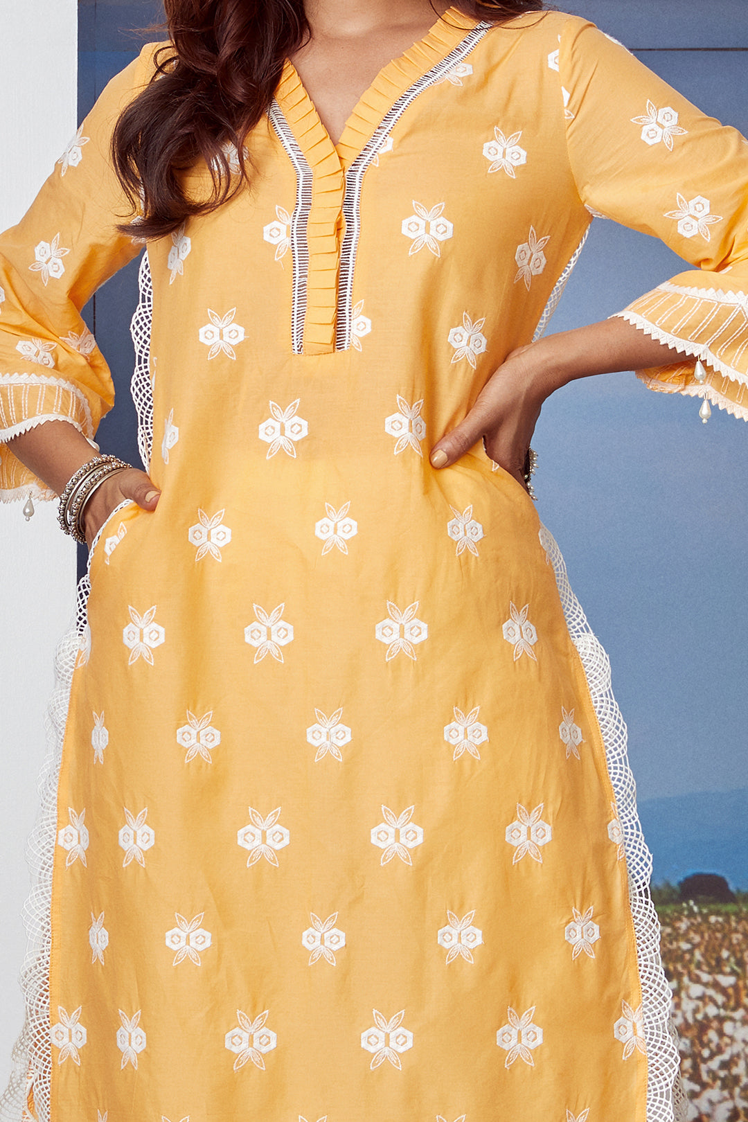 Dawn Cotton Orange Kurta Set