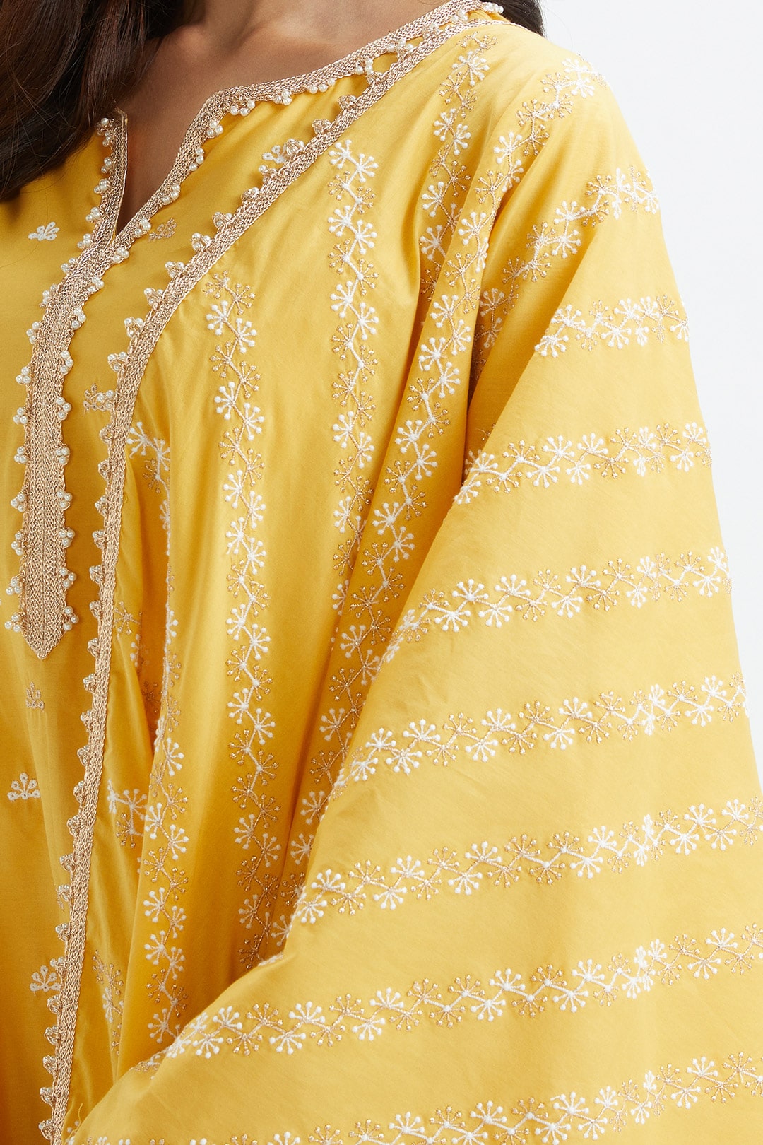 Dove Cotton Yellow Sharara Set