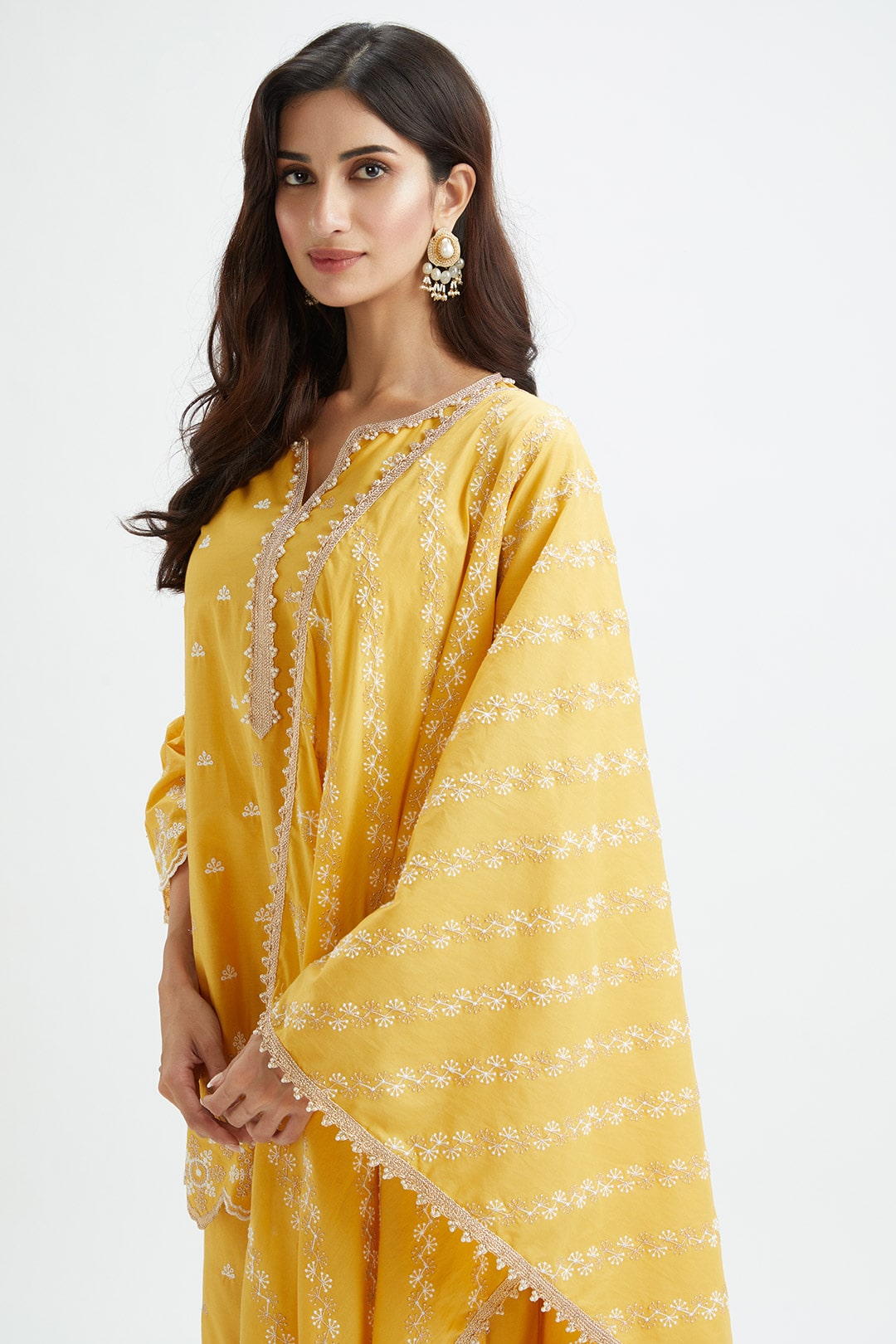 Dove Cotton Yellow Sharara Set