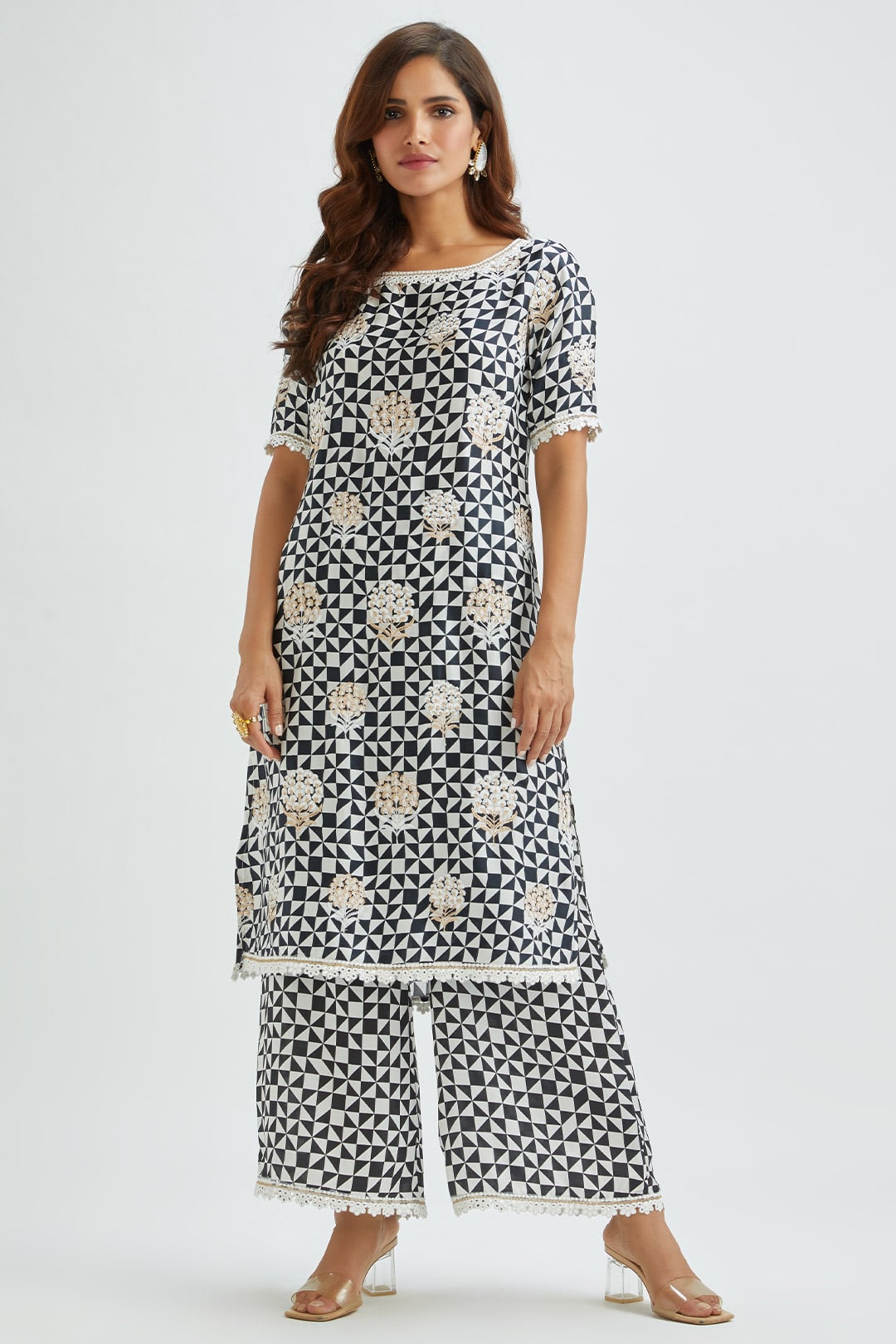 Dover Cupro Silk Black Kurta Set