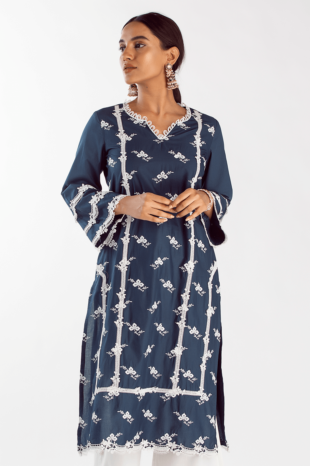Eternity Cotton Navy Kurta Set