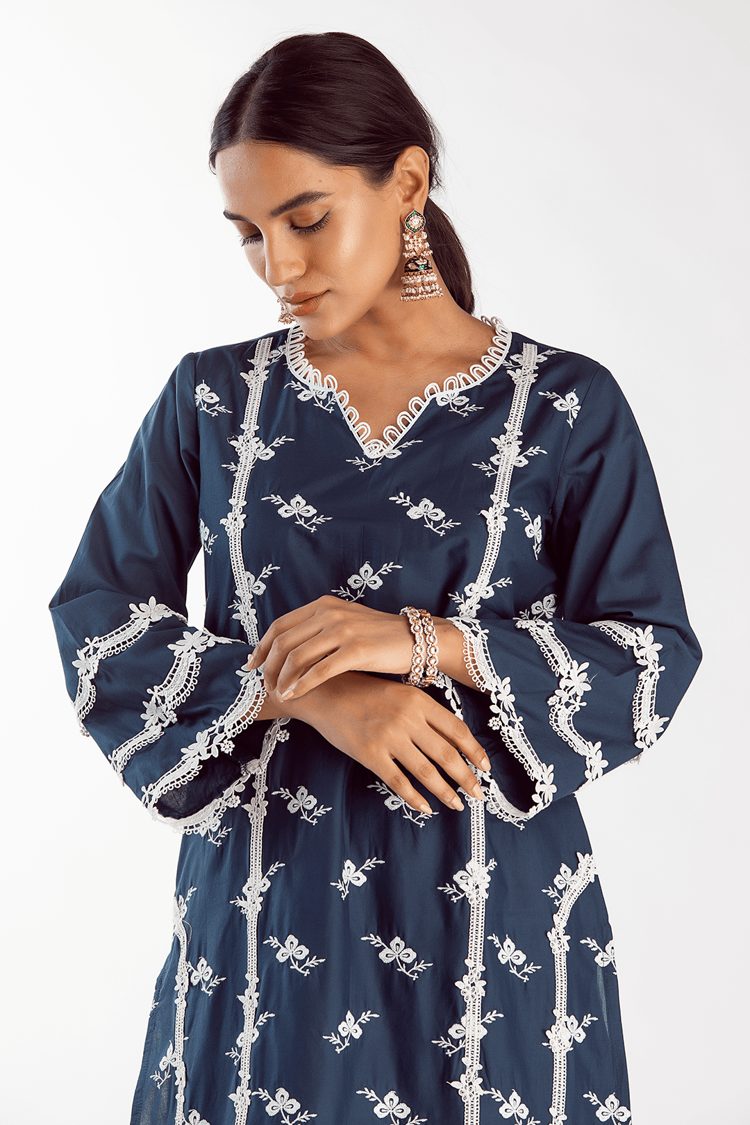 Eternity Cotton Navy Kurta Set