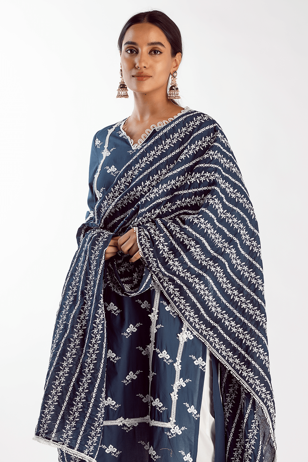 Eternity Cotton Navy Kurta Set