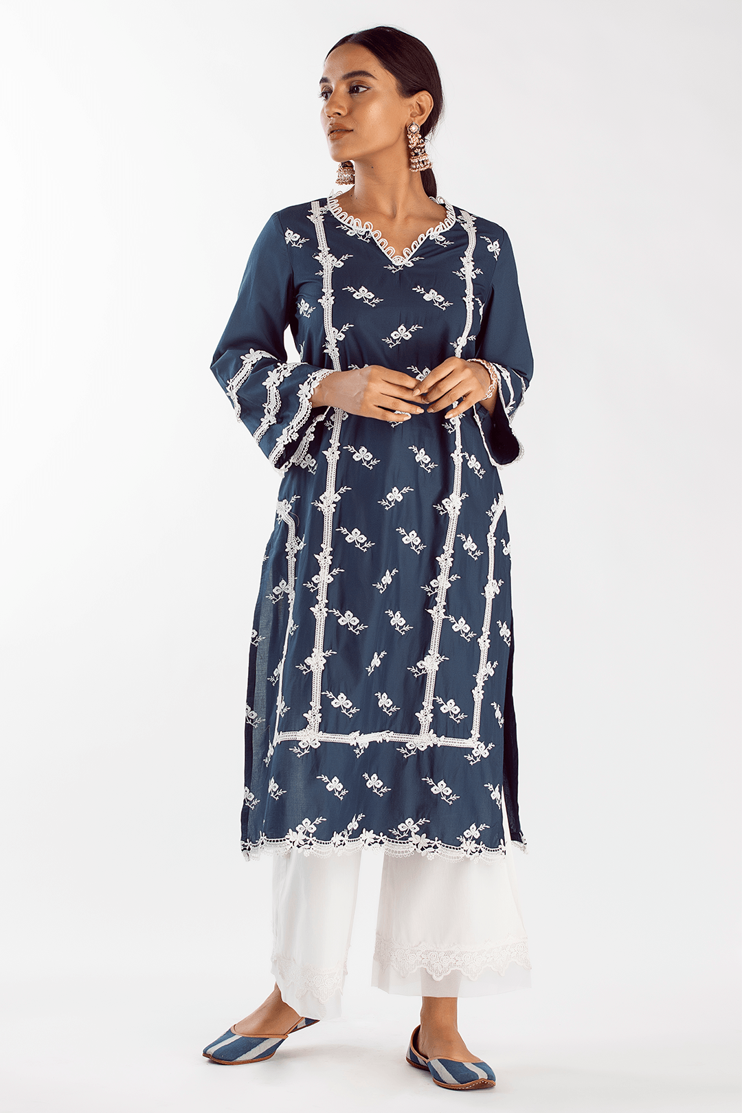 Eternity Cotton Navy Kurta Set