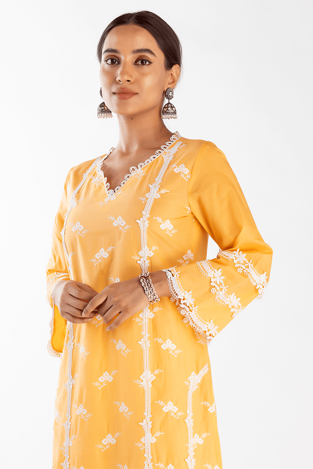 Eternity Cotton Orange Kurta Set