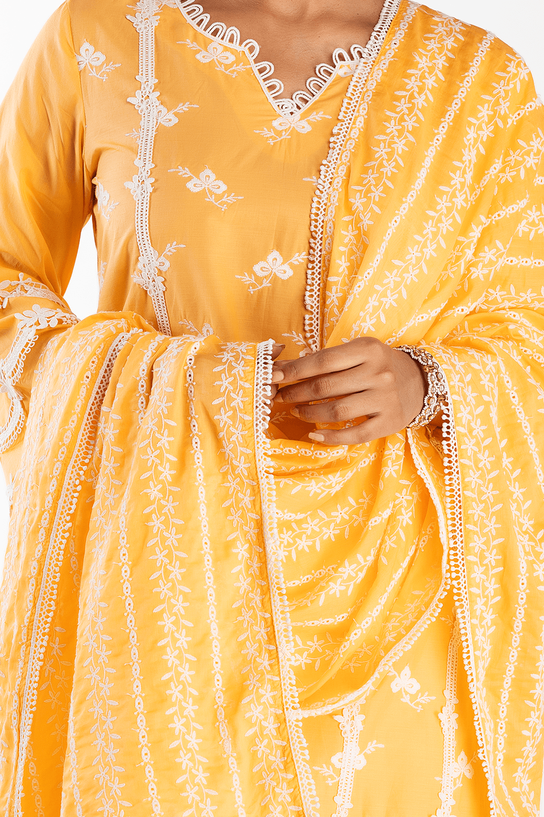 Eternity Cotton Orange Kurta Set