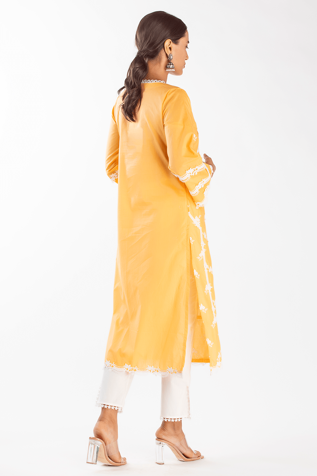 Eternity Cotton Orange Kurta Set