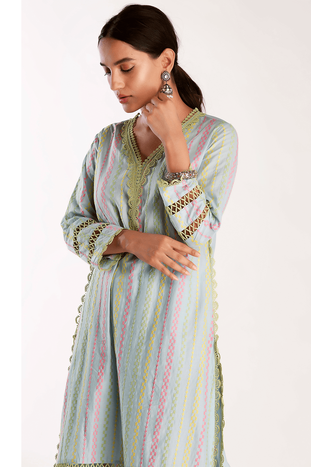 Eva Cotton Blue Kurta Set