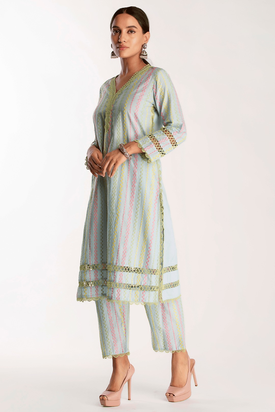 Eva Cotton Blue Kurta Set