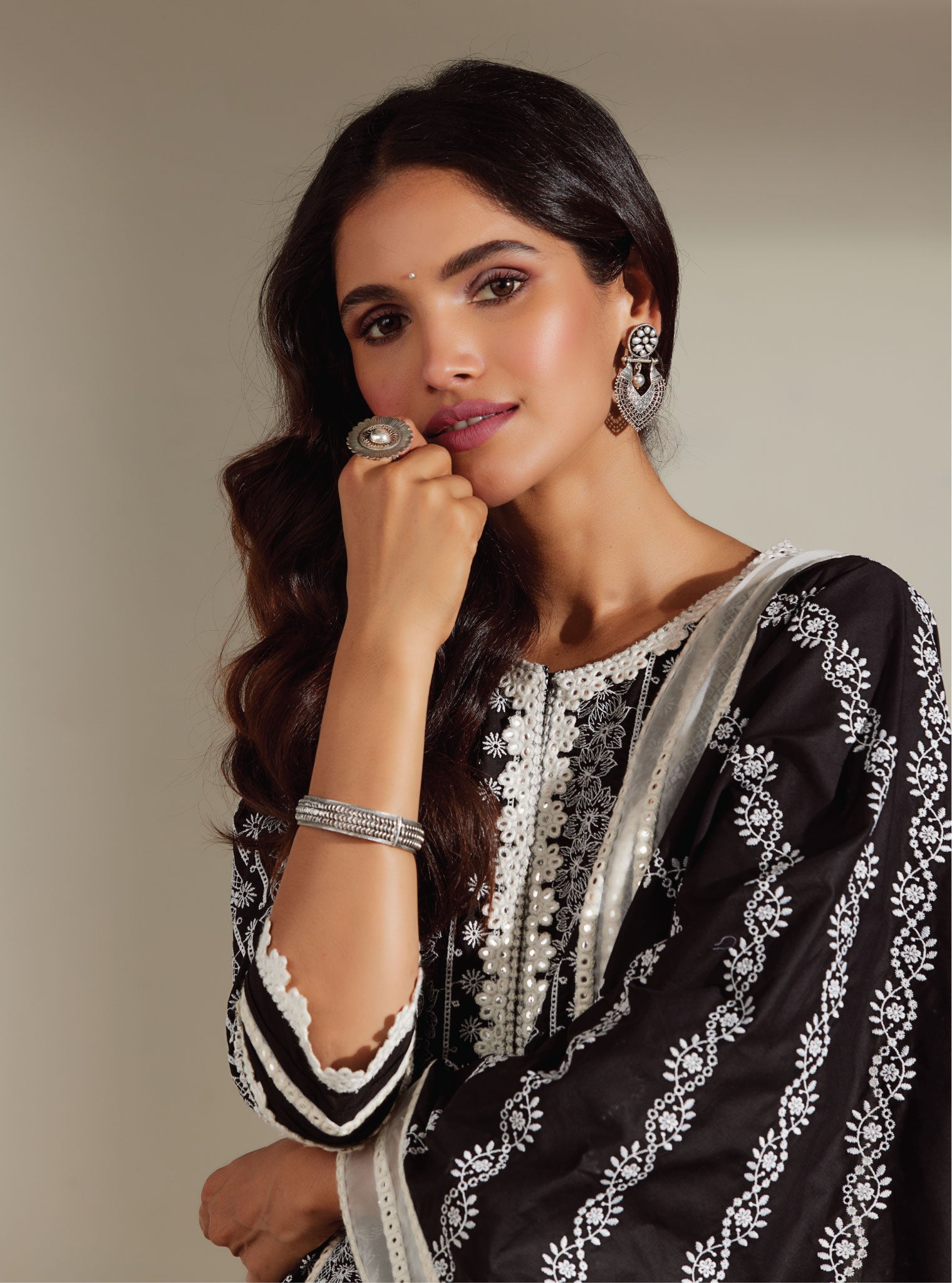 Ezra Cotton Black Kurta Set