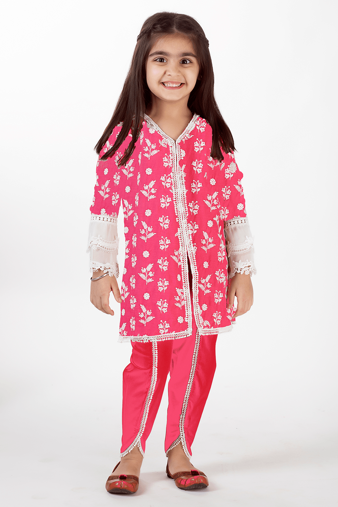 Feliz Cotton Fuchsia Dhoti Set