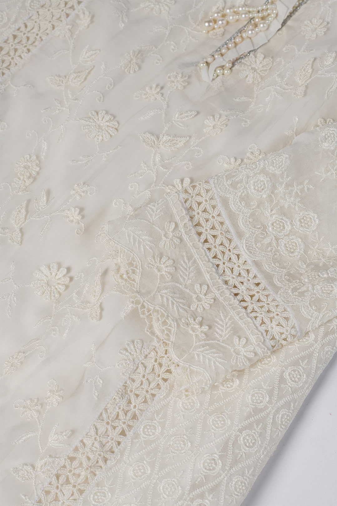 Fiona Tencel Luxe Organza Off White Kurta Set