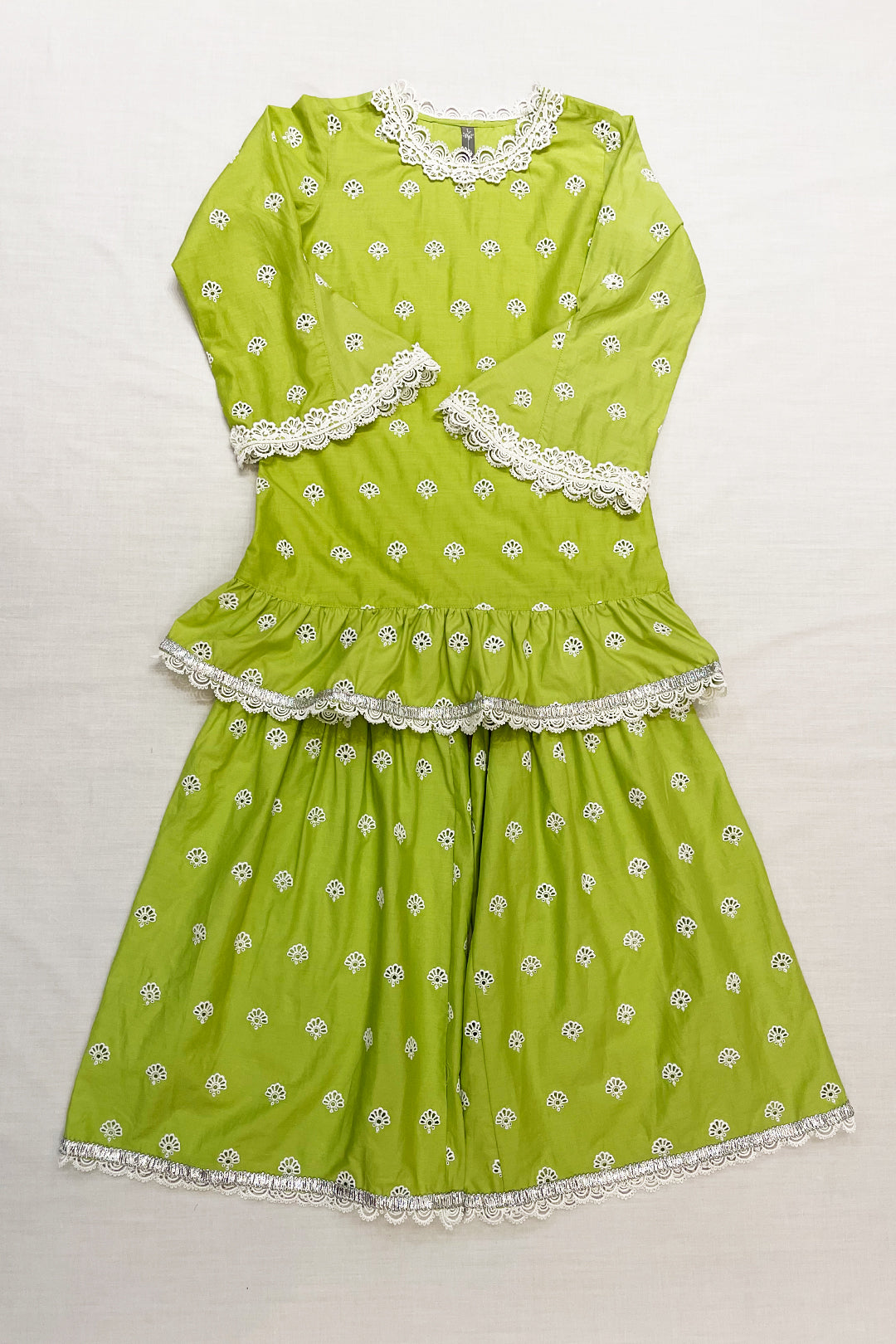 Dione Cotton Light Green Garara Set
