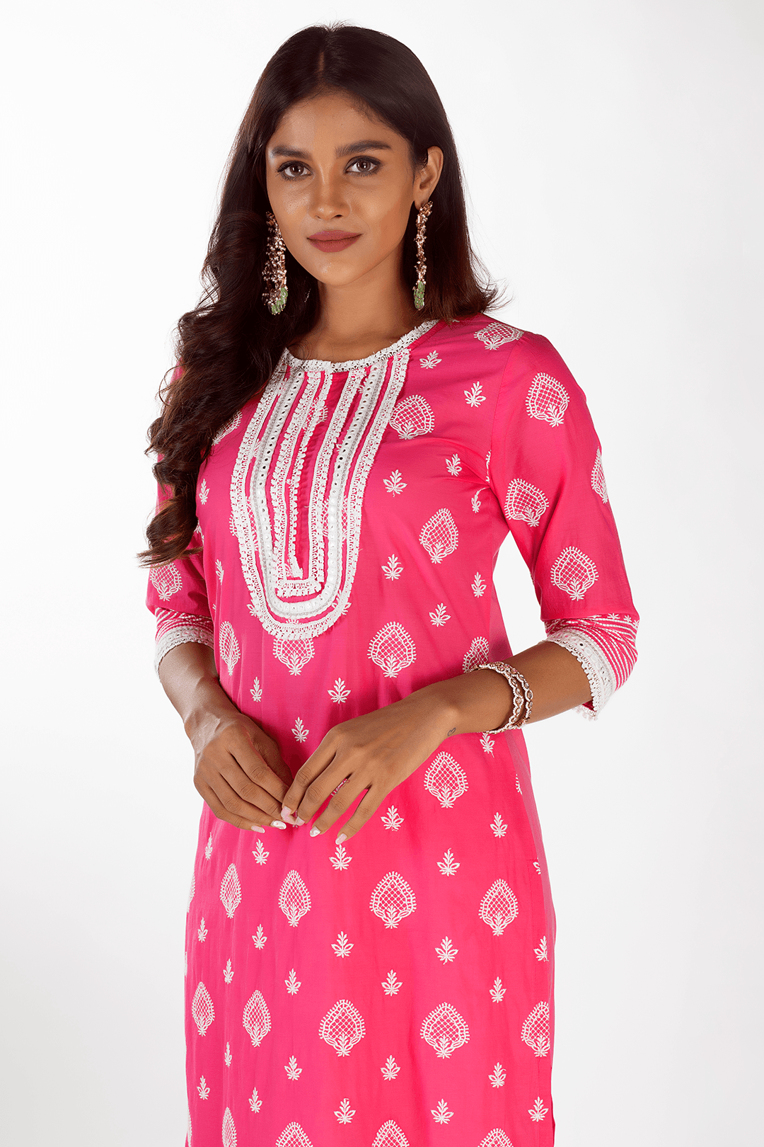 Gene Cotton Fuchsia Kurta Set