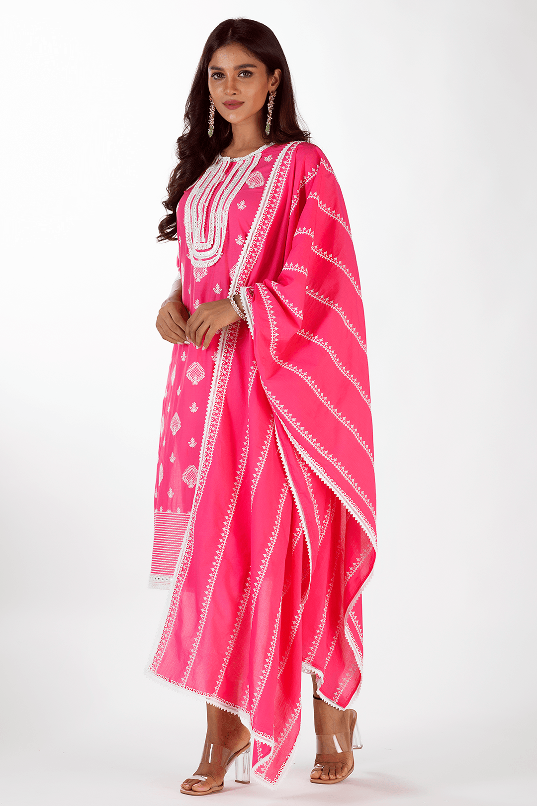 Gene Cotton Fuchsia Kurta Set