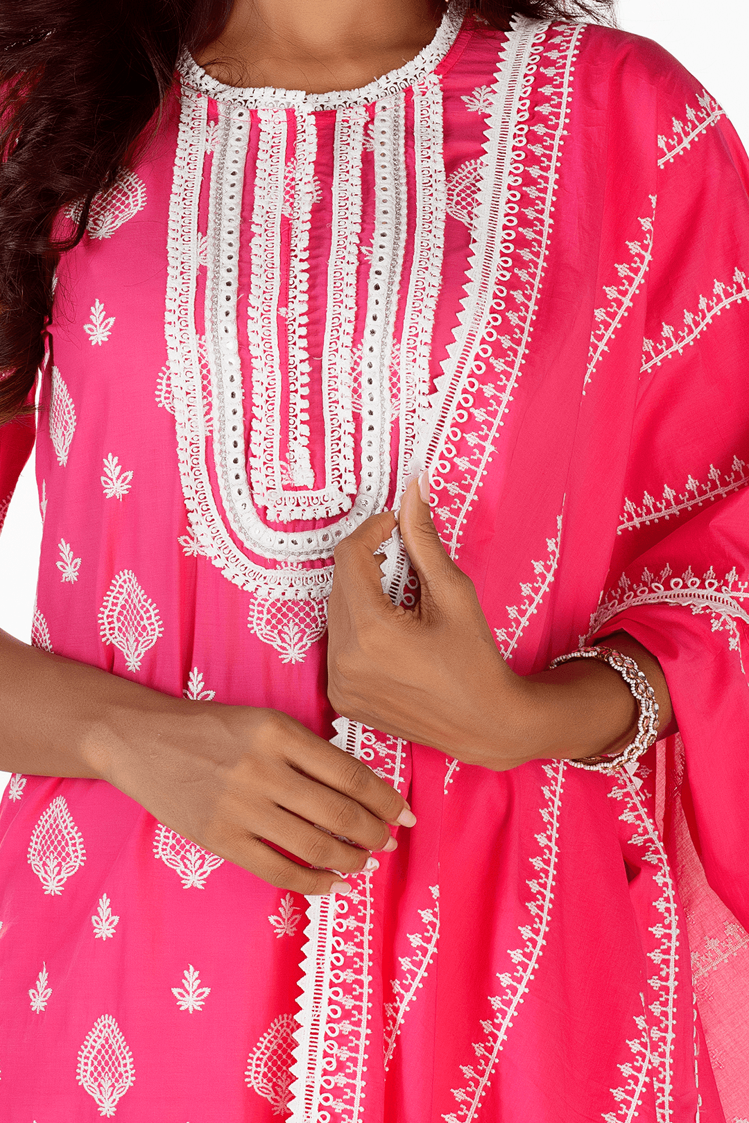 Gene Cotton Fuchsia Kurta Set