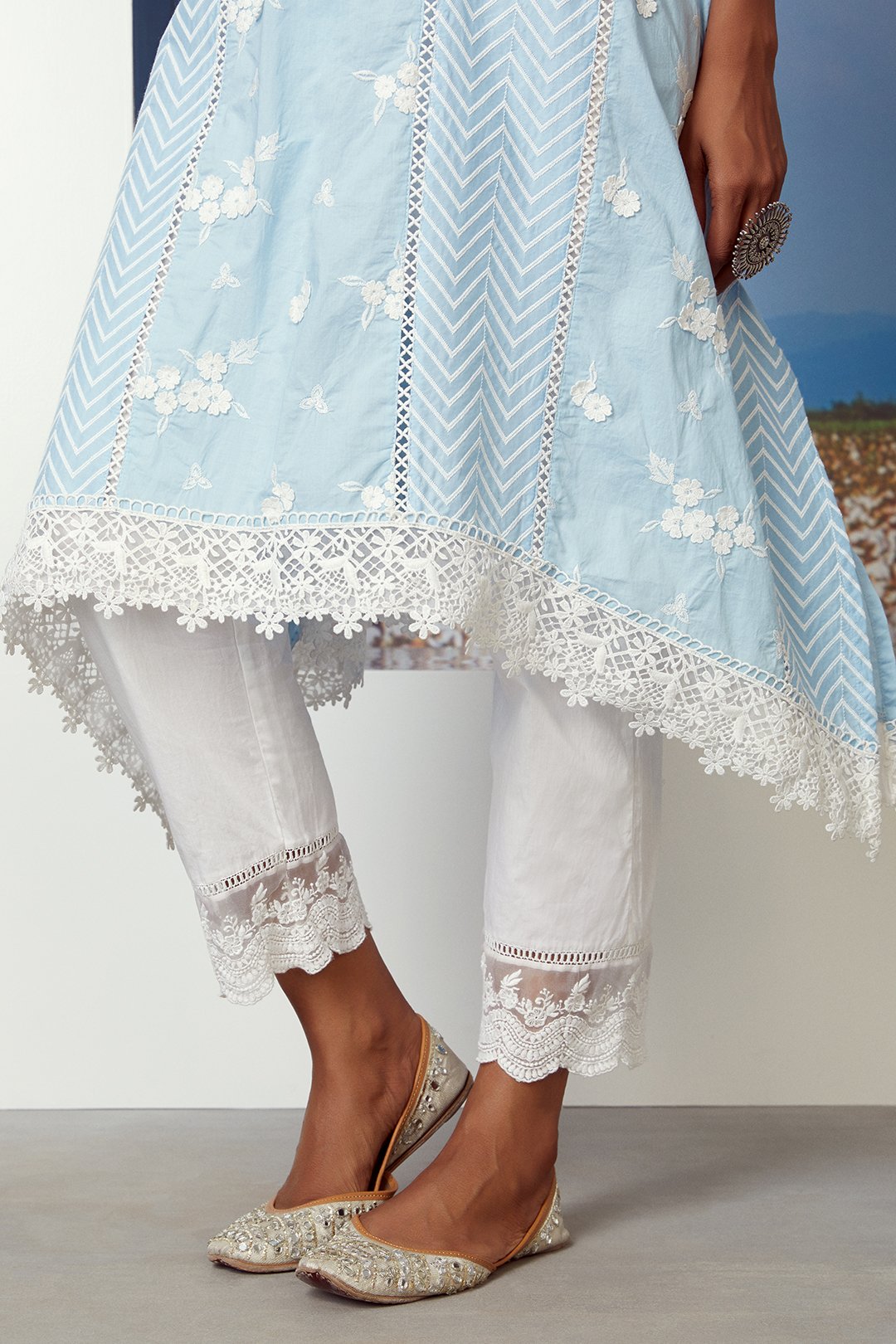 Glory Cotton Light Blue Kurta Set