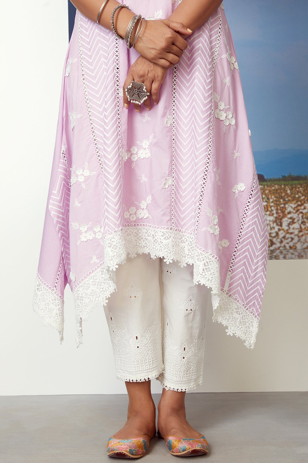 Glory Cotton Lilac Kurta Set