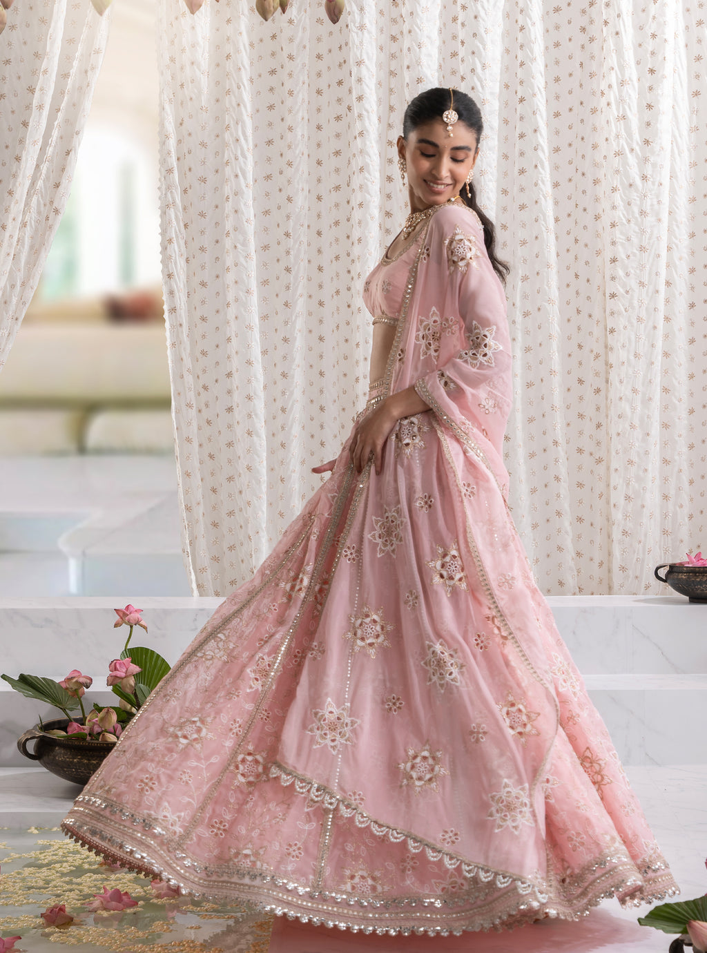 Kamali Organza Blue Lehenga main image 1