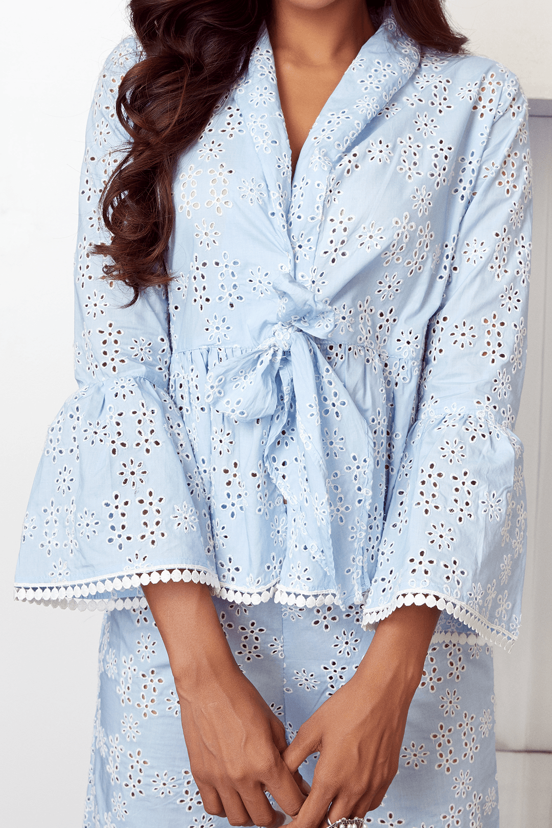 Lea Cotton Light Blue Top Set