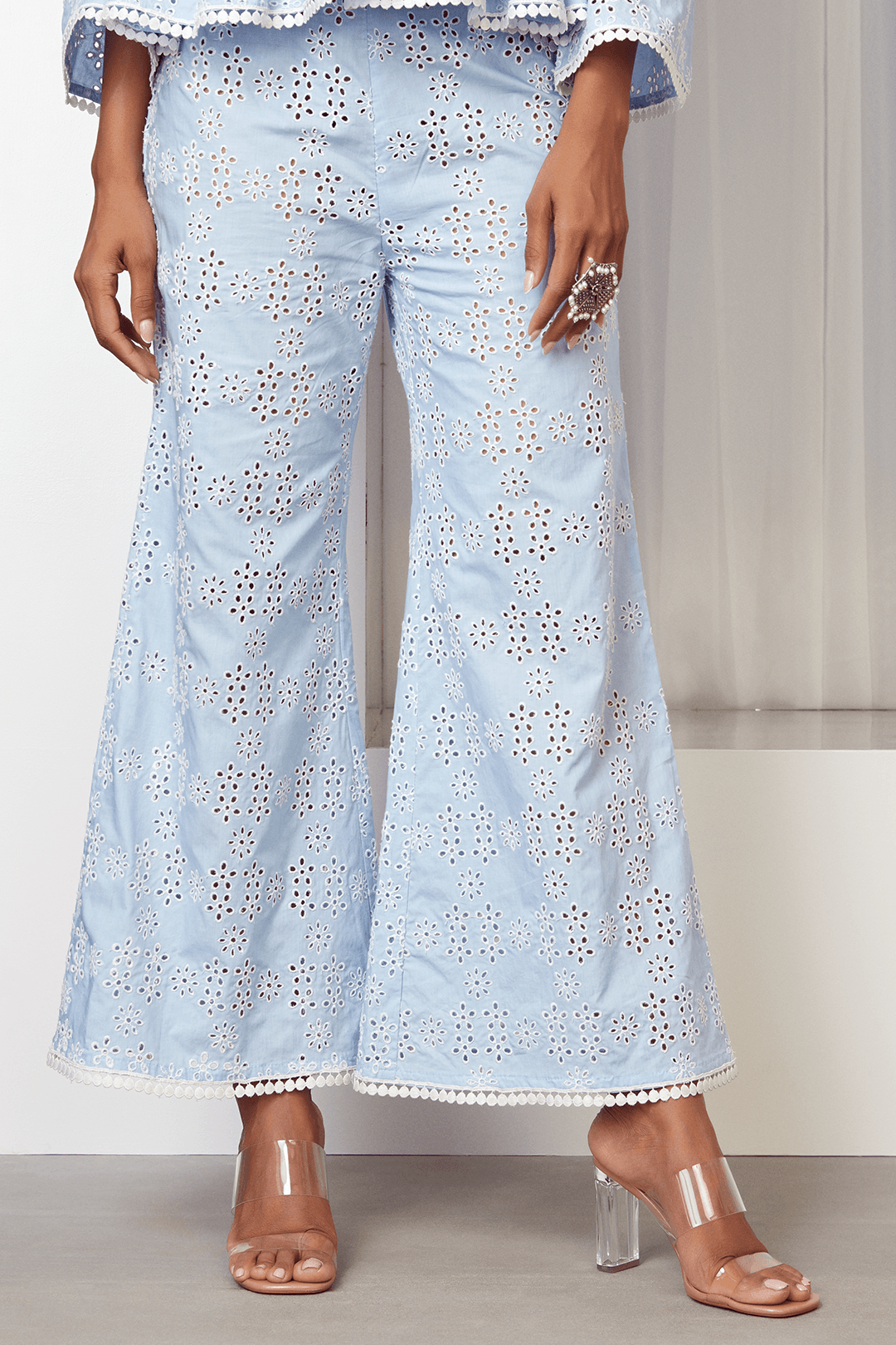 Lea Cotton Light Blue Top Set