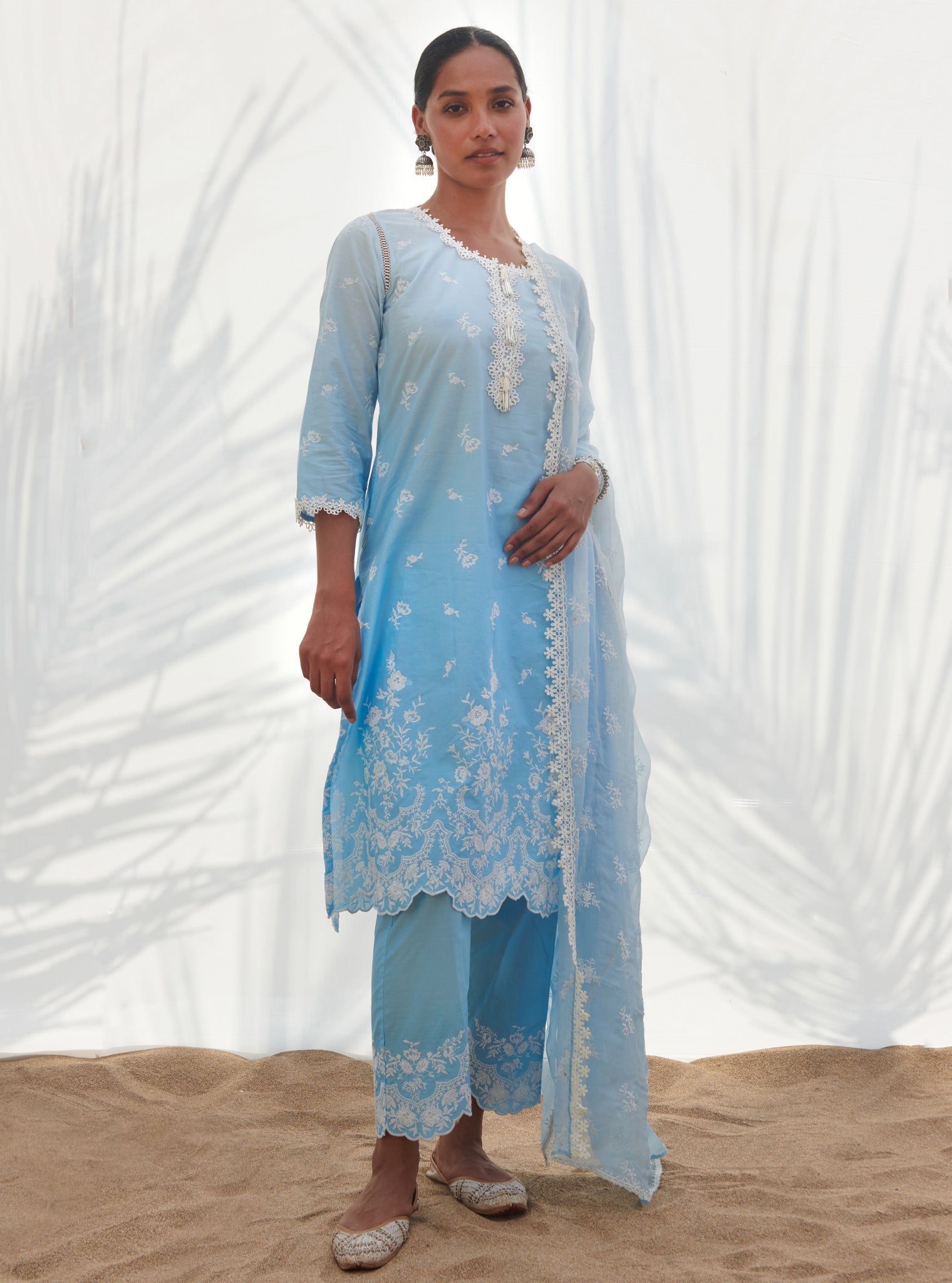 Mandre Cotton Blue Kurta Set