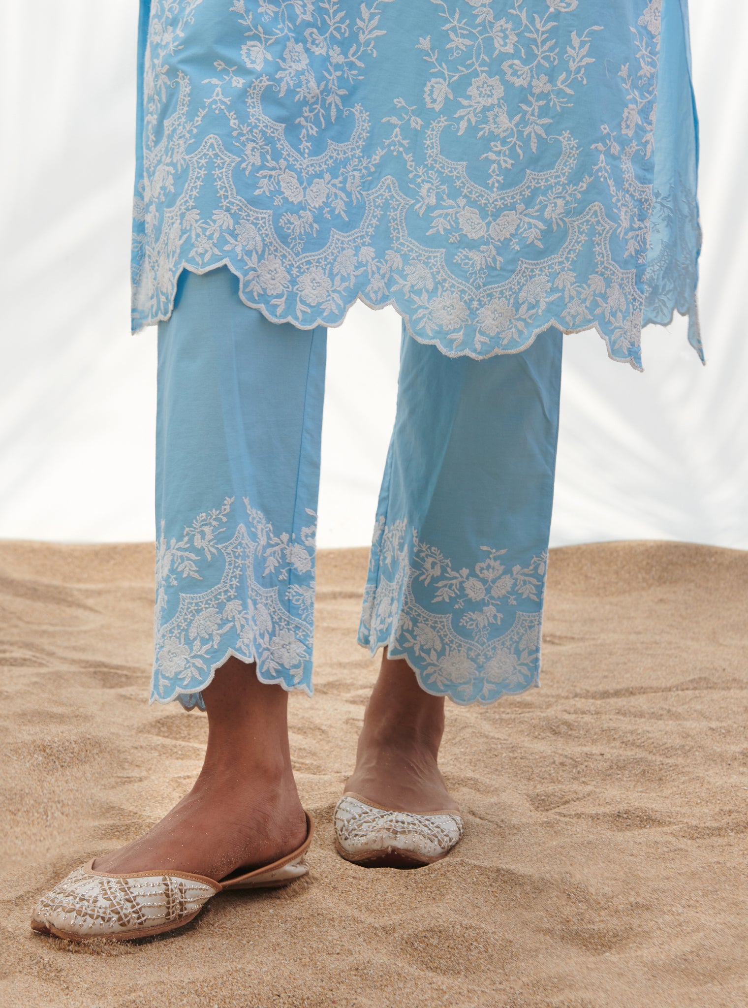 Mandre Cotton Blue Kurta Set