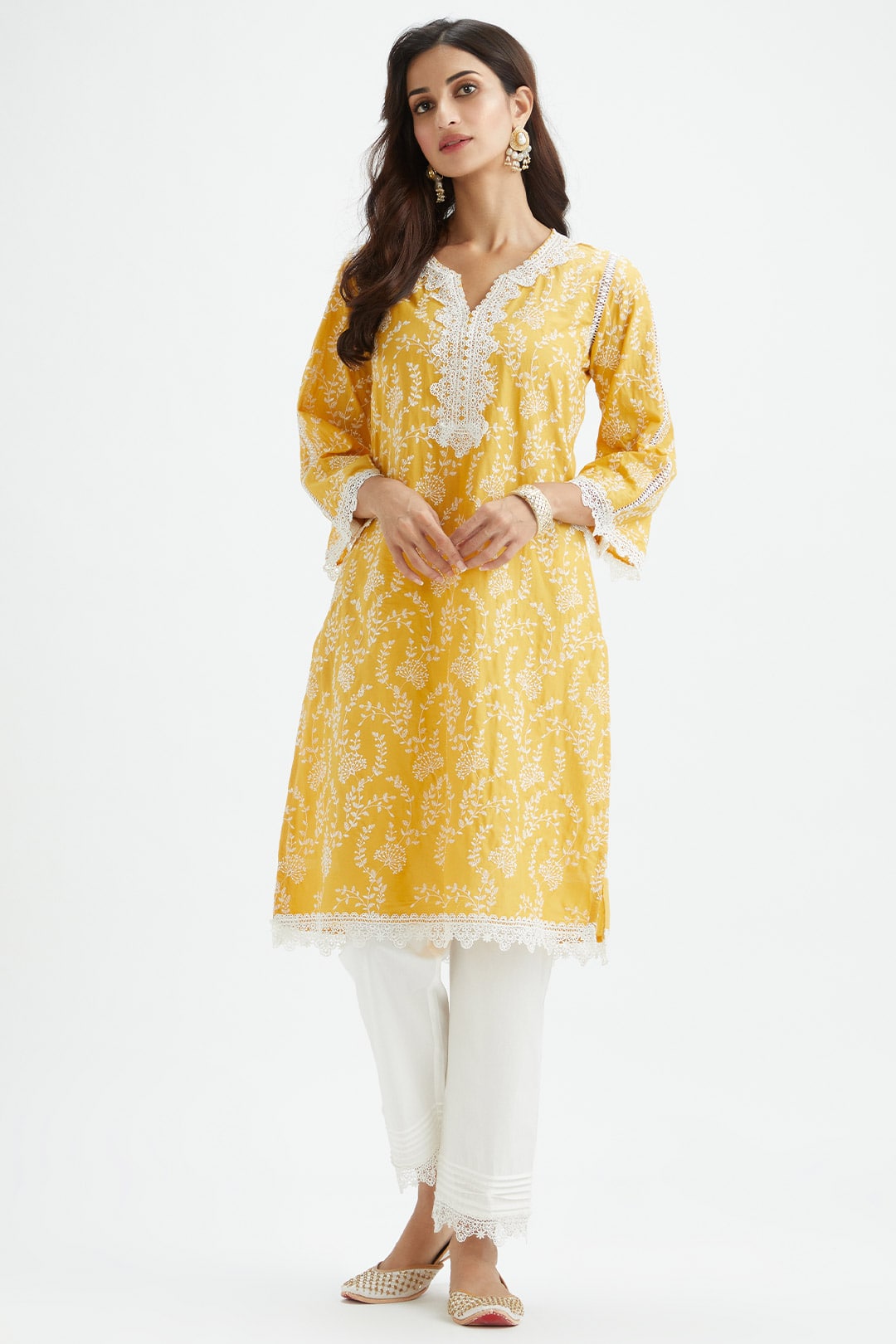Merlin Cotton Yellow Kurta Set