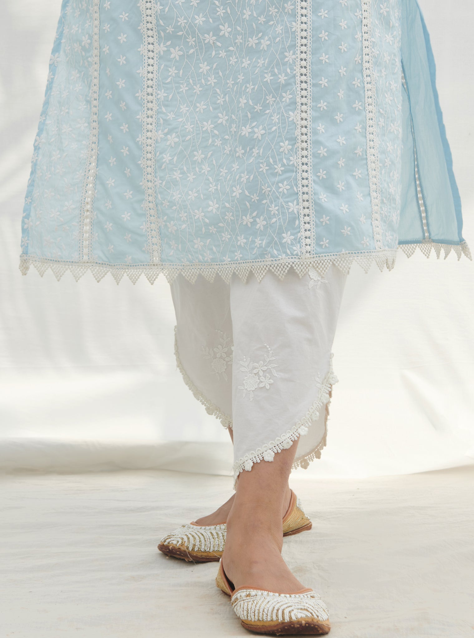 Moira Cotton Blue Kurta Set