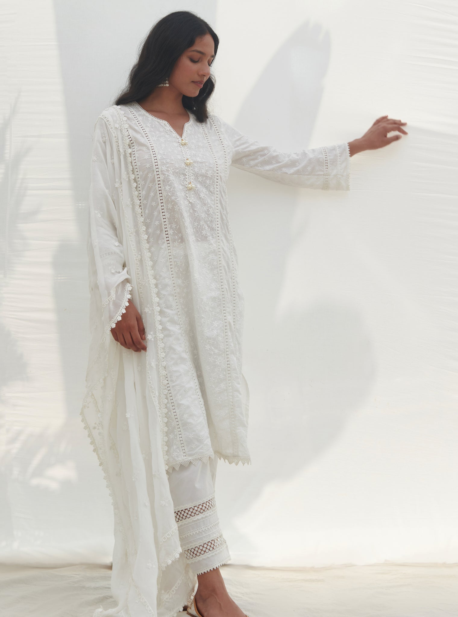 Moira Cotton White Kurta Set