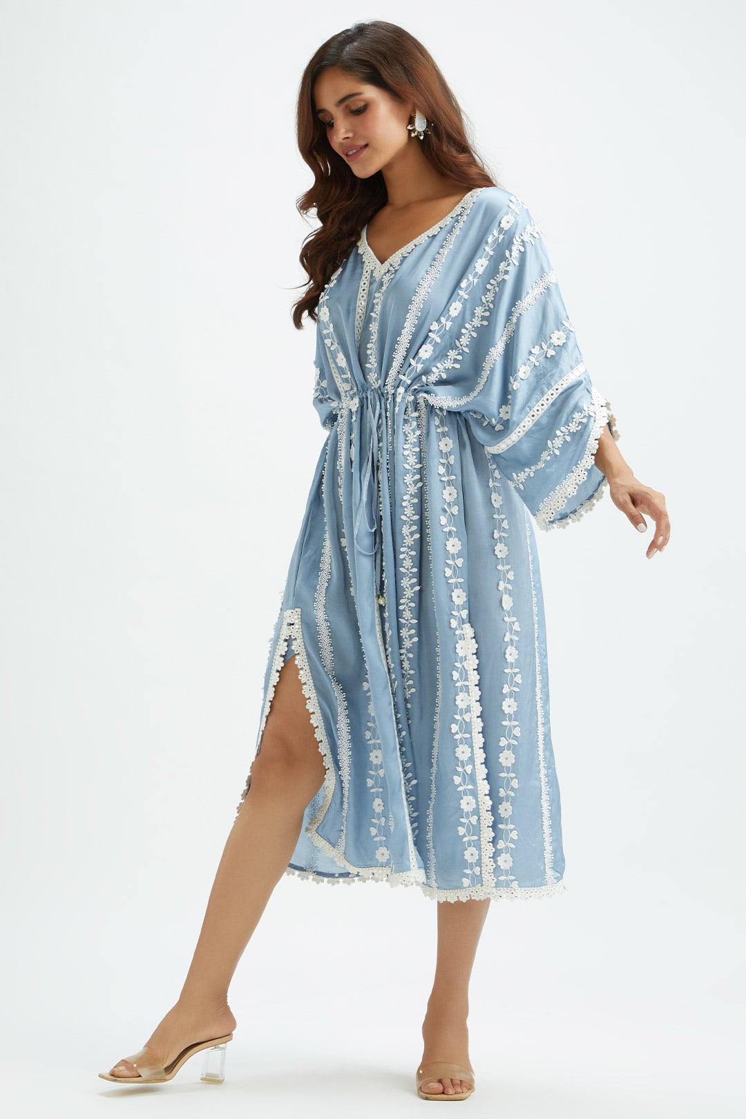 Montana Cupro Silk Blue Kaftan