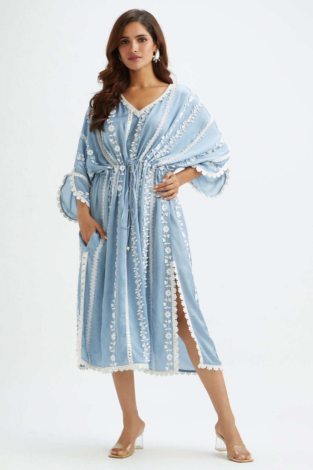 Montana Cupro Silk Blue Kaftan