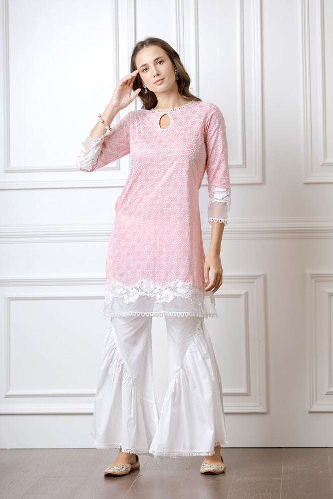 Clover Pink Kurta Set