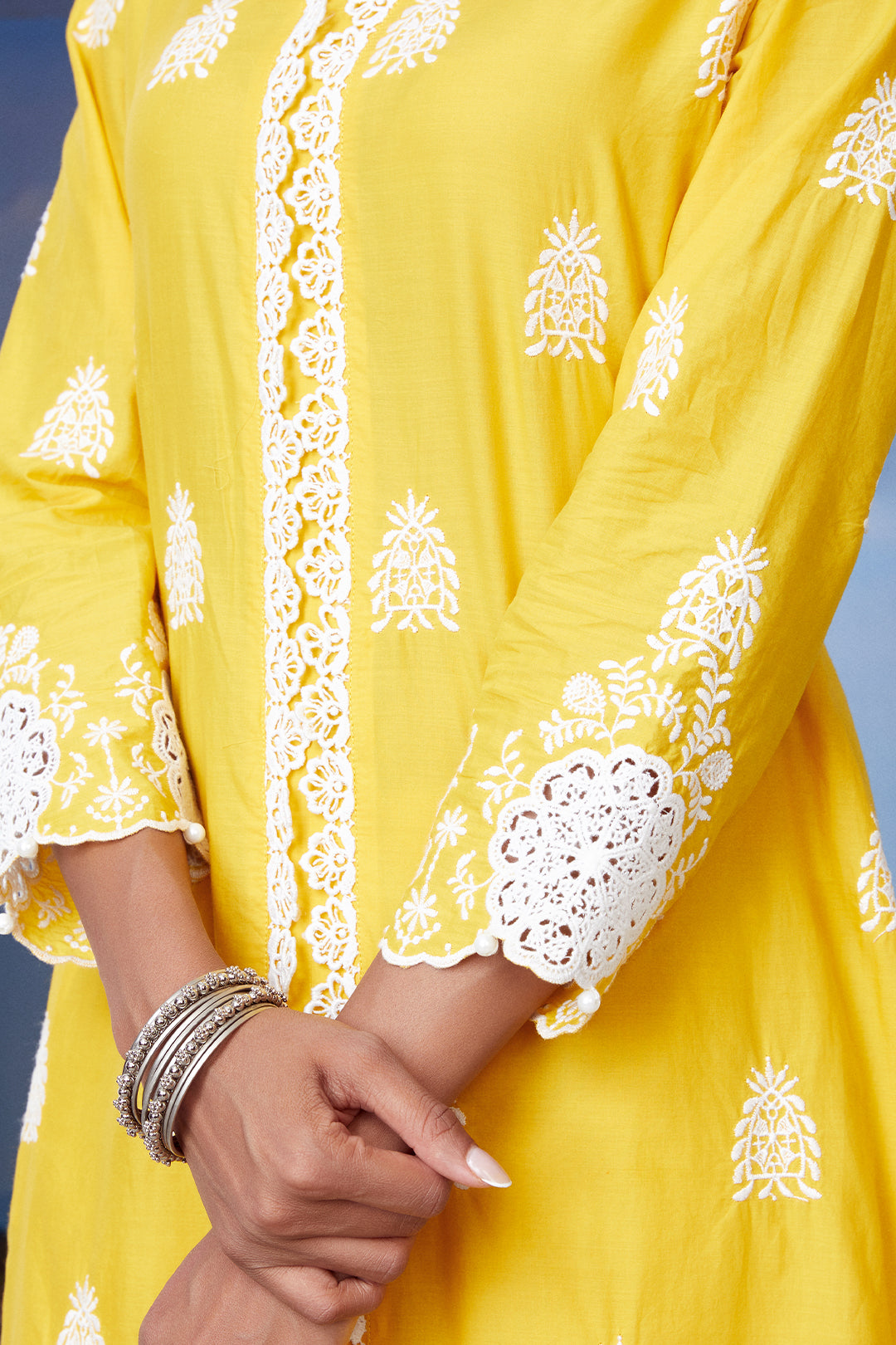 Oracle Cotton Mango Kurta with Palazzo Set