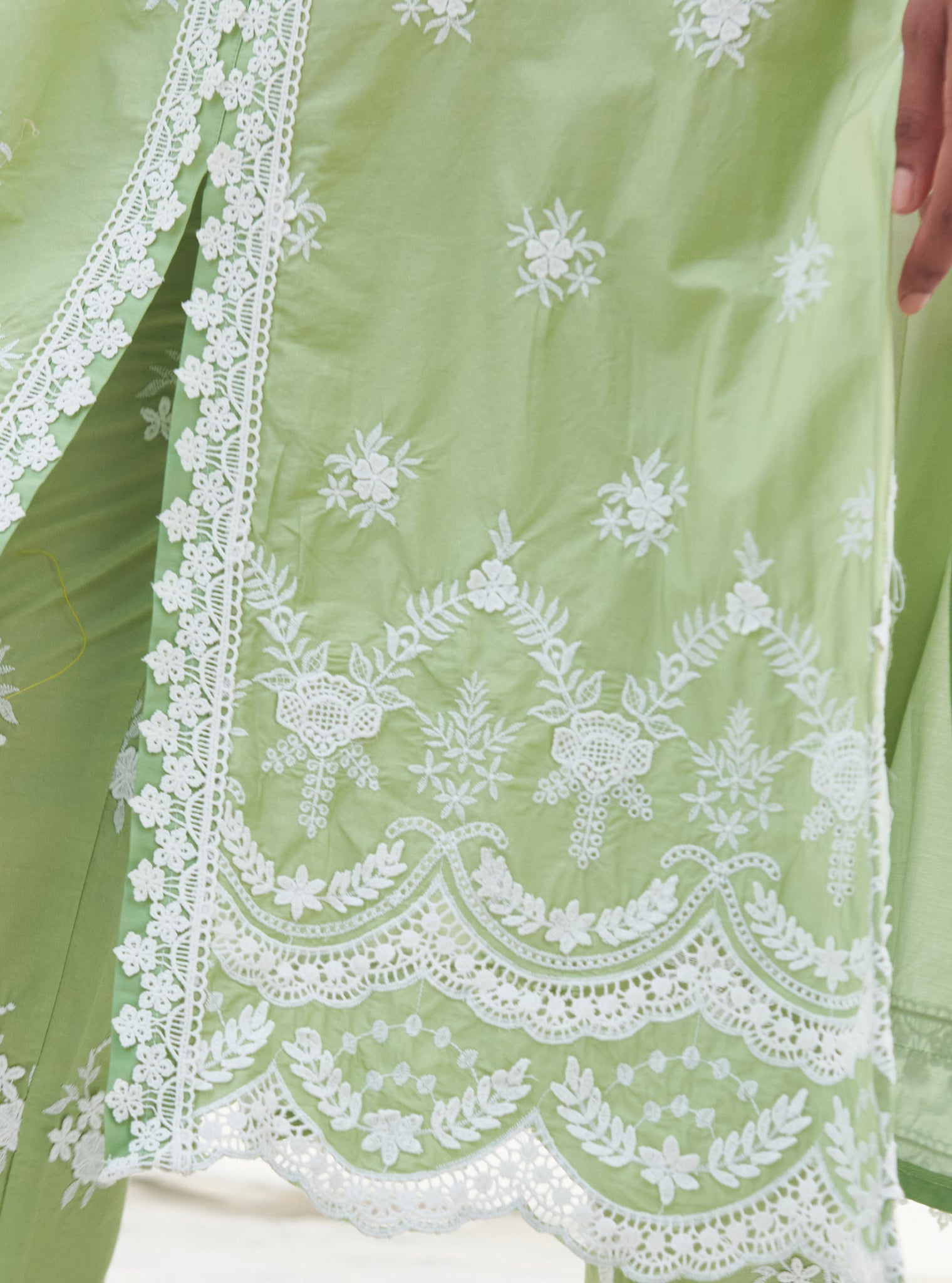 Paliem Cotton Green Kurta Set
