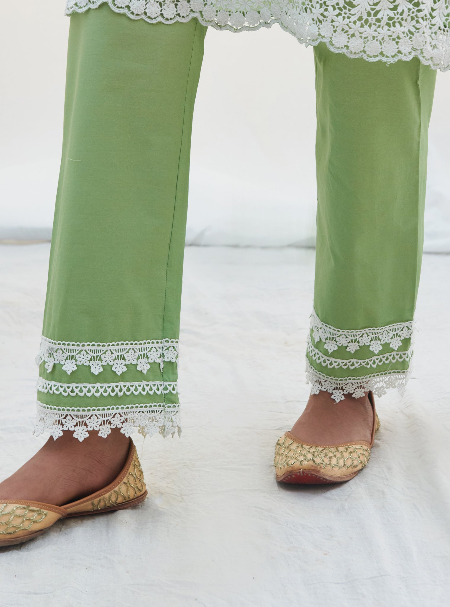 Paliem Cotton Green Kurta Set