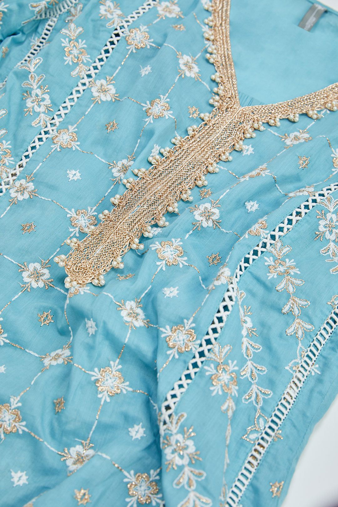 Pelican Cotton Blue Kurta Set