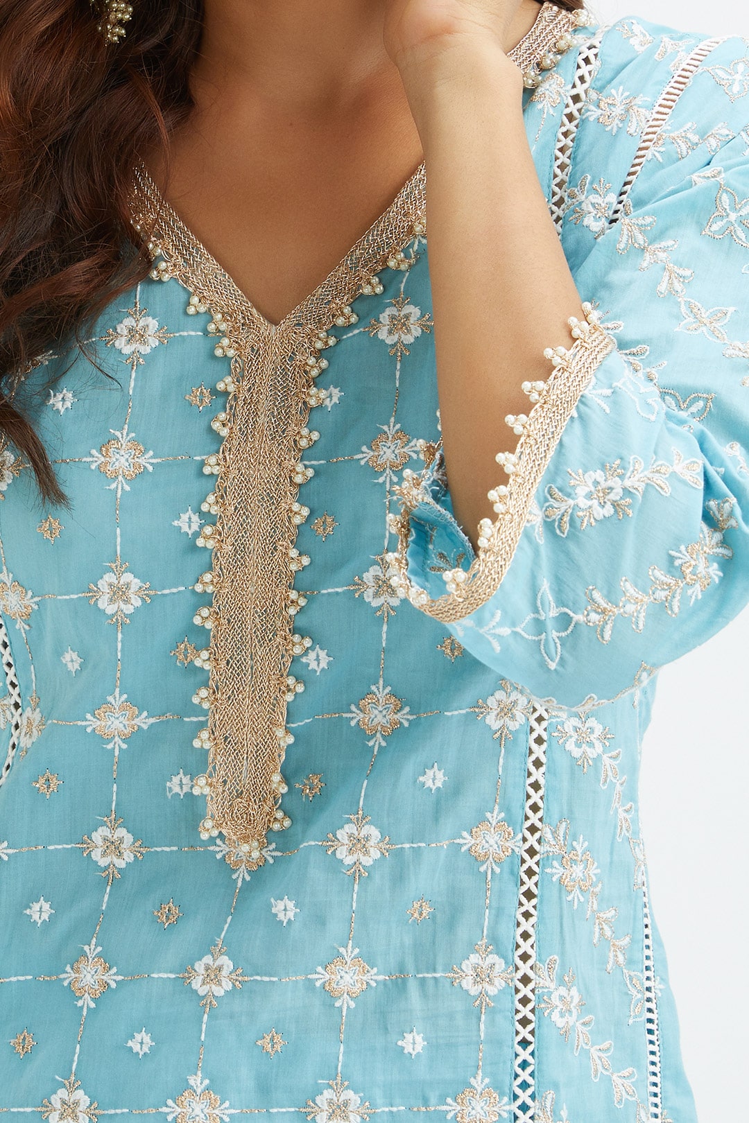 Pelican Cotton Blue Kurta Set