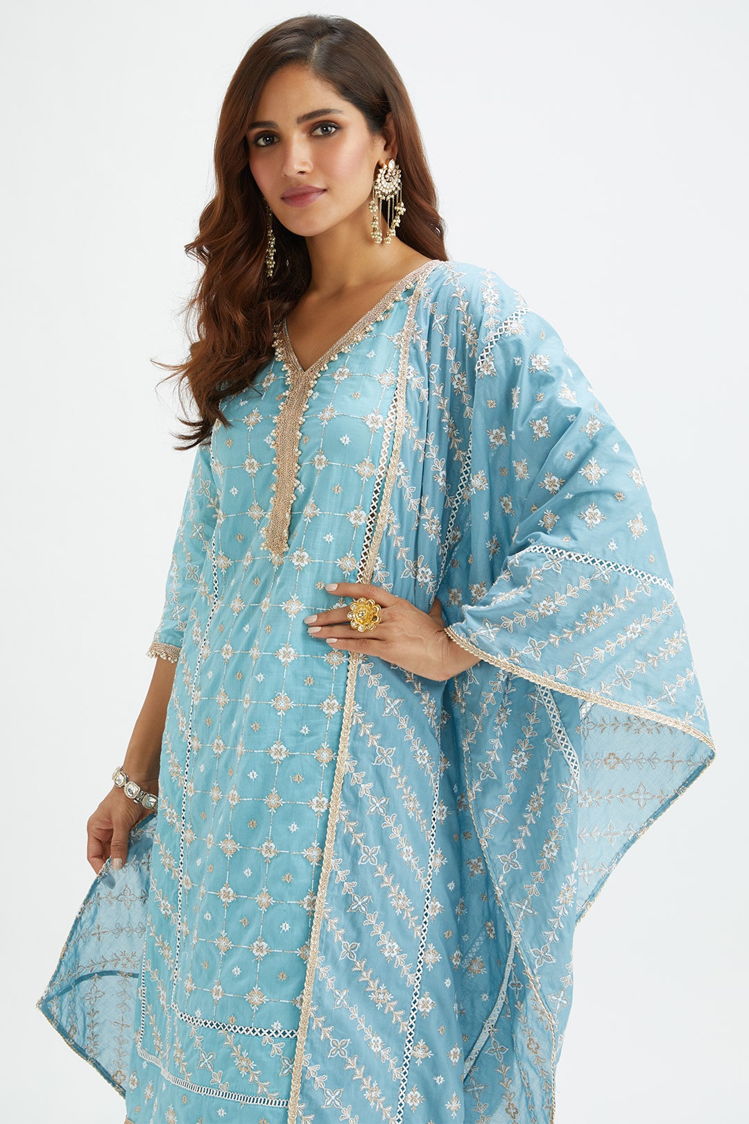 Pelican Cotton Blue Kurta Set