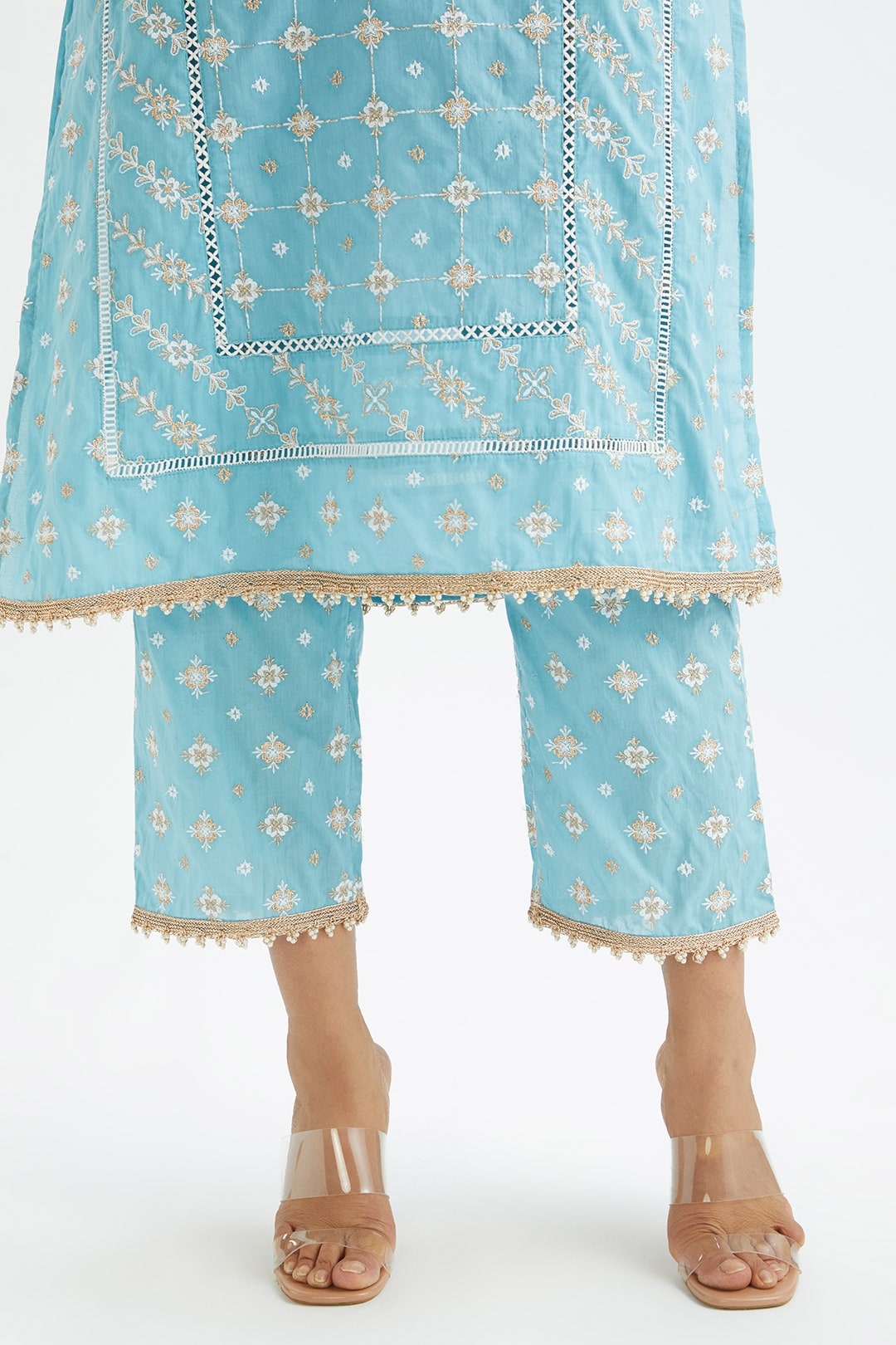Pelican Cotton Blue Kurta Set