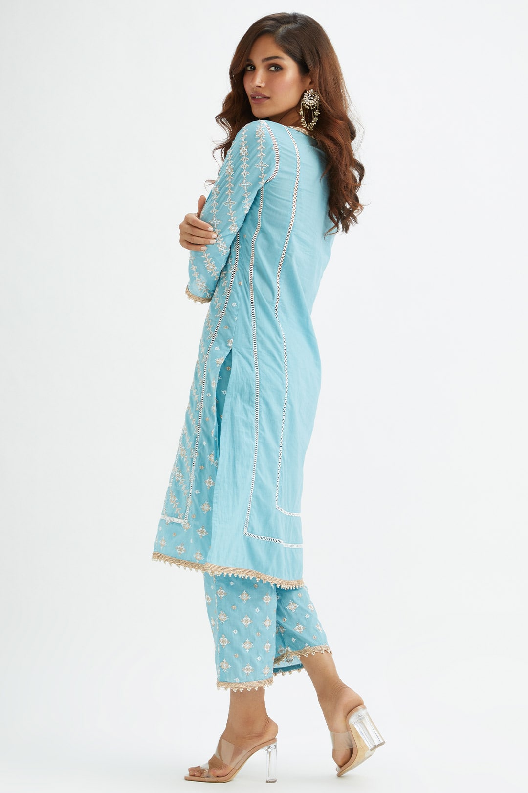 Pelican Cotton Blue Kurta Set