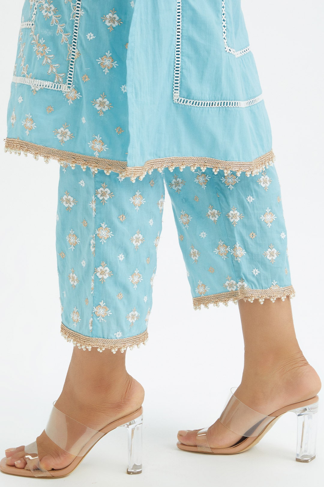 Pelican Cotton Blue Kurta Set