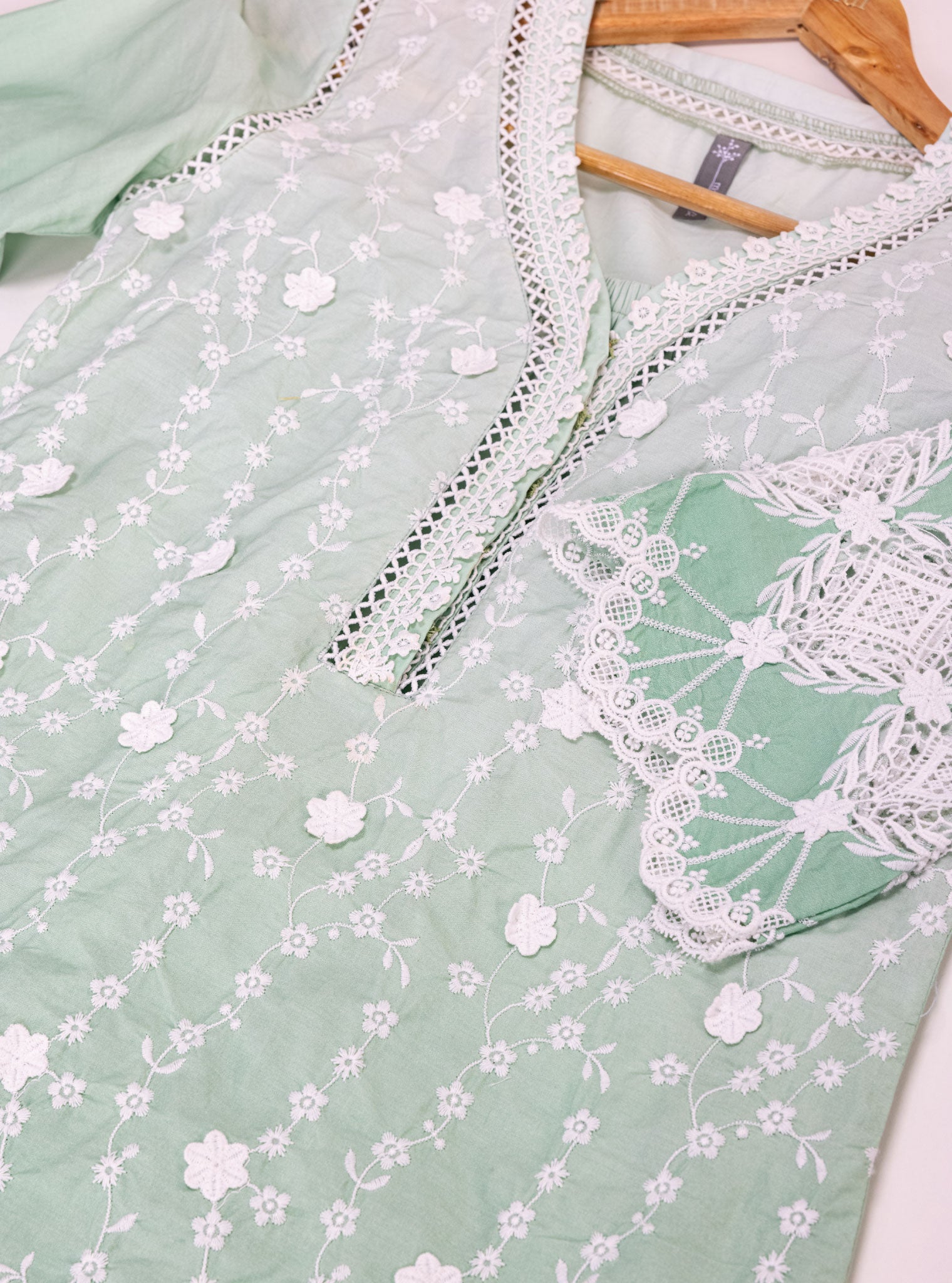 Purna Cotton Green Kurta with Palazzo Set