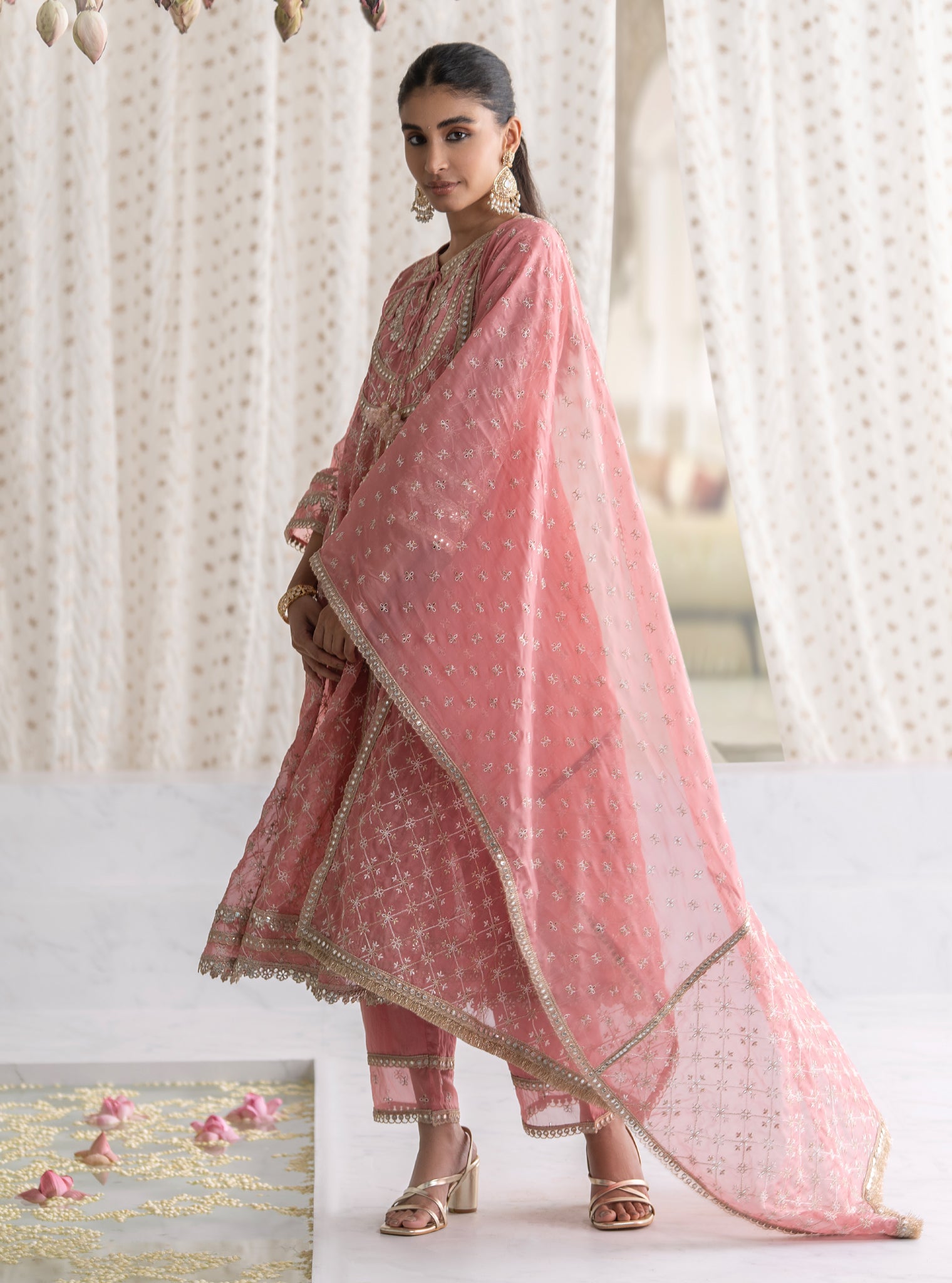 Rasiya Organza Mauve Anarkali Kurta Set