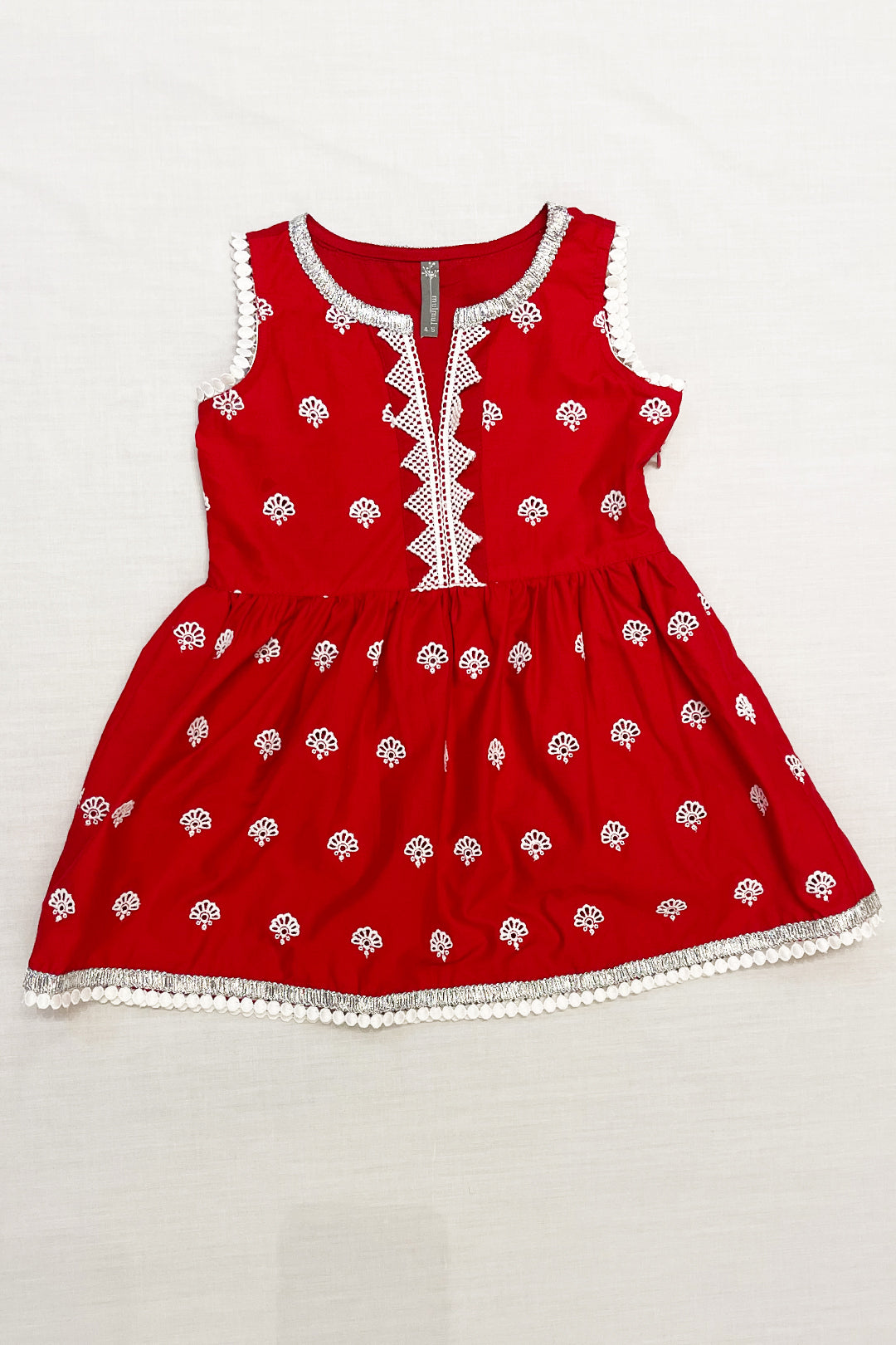 Figo Cotton Red Sharara Set