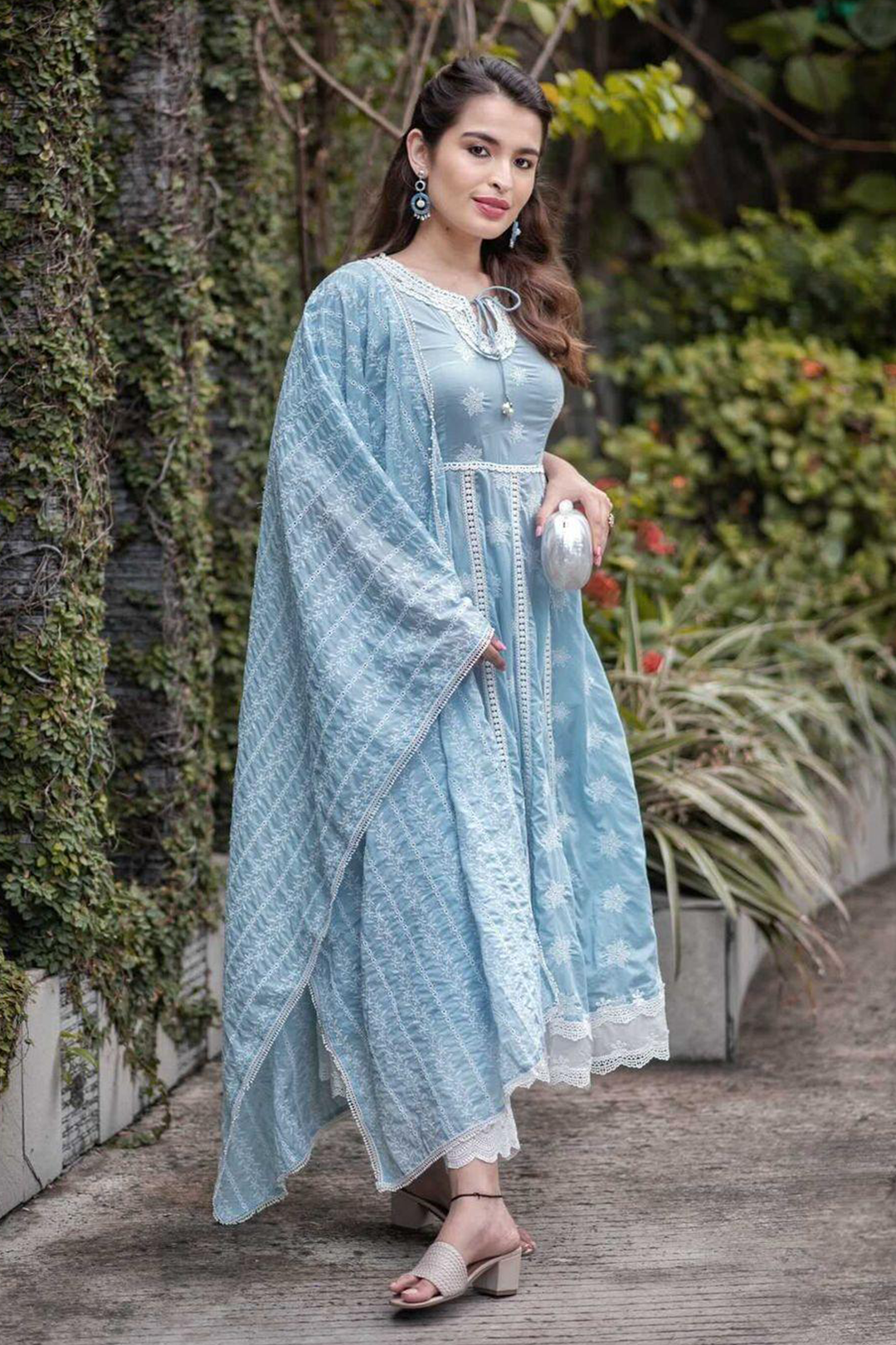 Star Gaze Cotton Light Blue Kurta Set