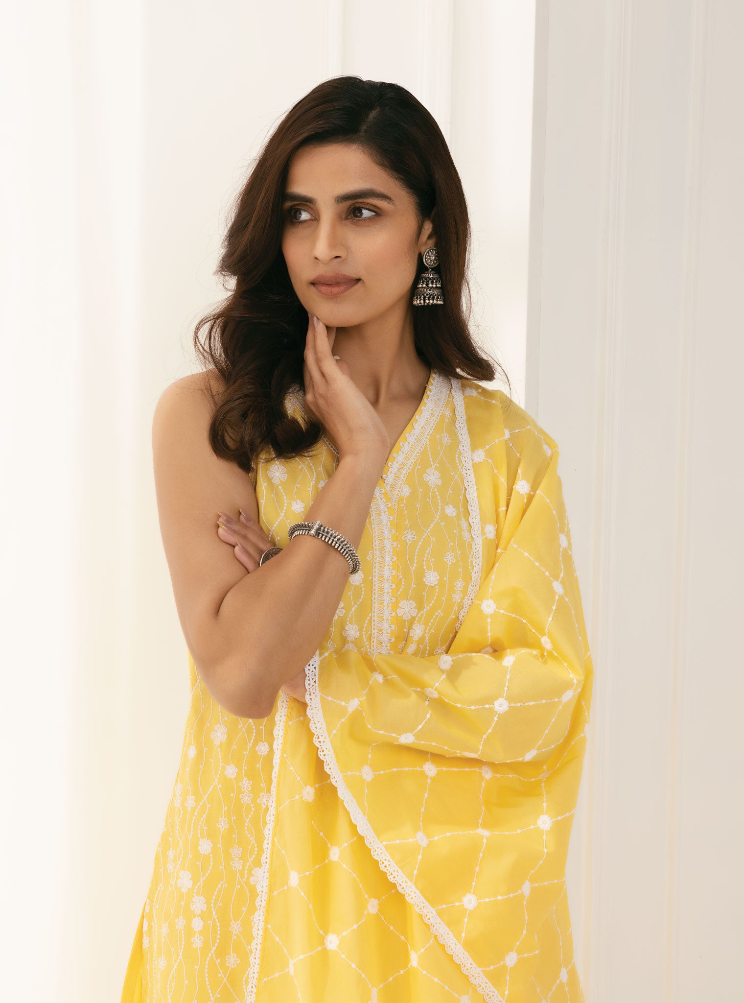 Seoni Cotton Yellow Kurta with Palazzo Set