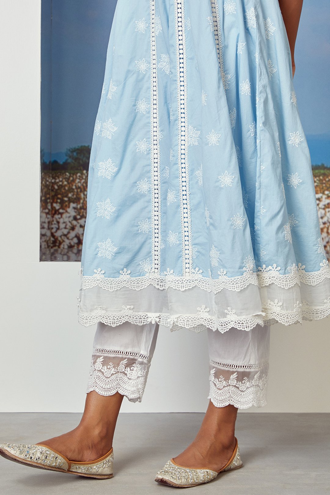Star Gaze Cotton Light Blue Kurta Set