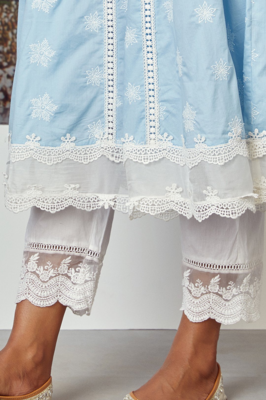 Star Gaze Cotton Light Blue Kurta Set