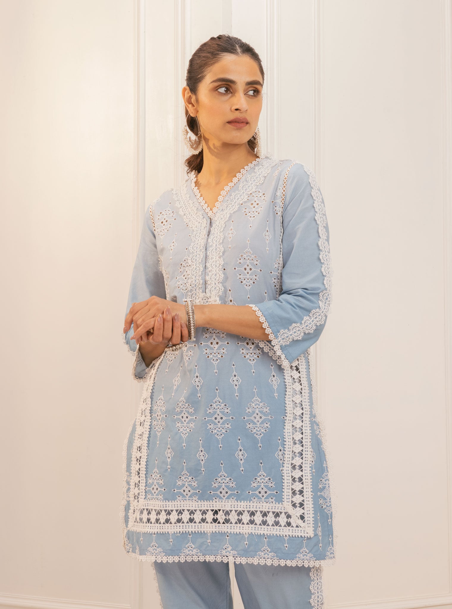 Suria Cotton Blue Kurta Set